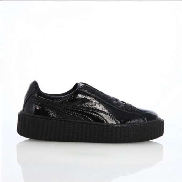 puma black patent sneakers